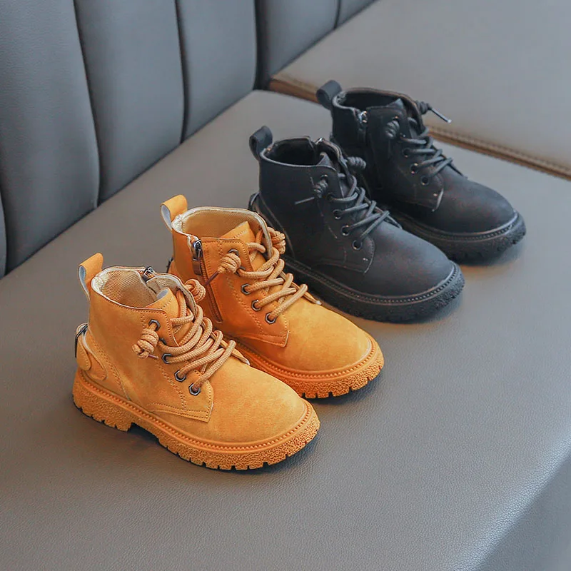 Dropshipping high quality boot for boy cool design rubber sole kids boots winter children