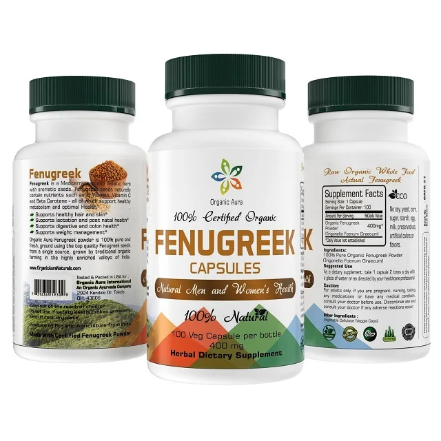 
Bulk Supply Good Quality Healthcare Supplement Organic Feenugreek Capsule 