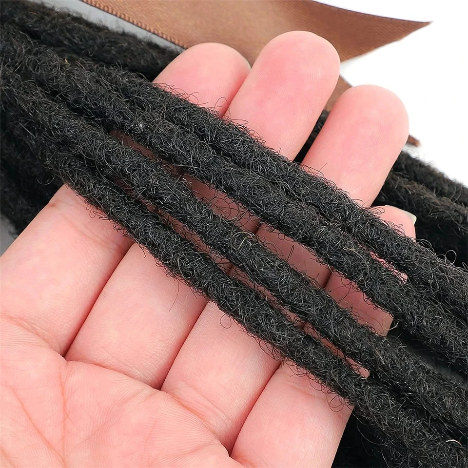 0.2/0.4/0.6/0.8cm 100% Human Hair Afro Kinky Curly Dreadlock Extension Loc Human Hair Bulk Crochet Braiding Hair for Black Women