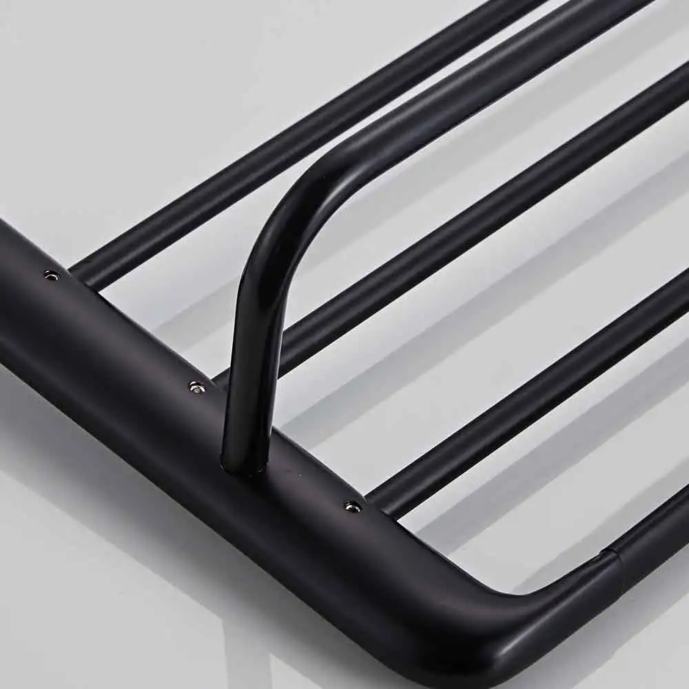 Hot Sale Bathroom Black Towel Rack Wall Mounted  Straight Hanging Style Holder Four-Pole Towel Ra