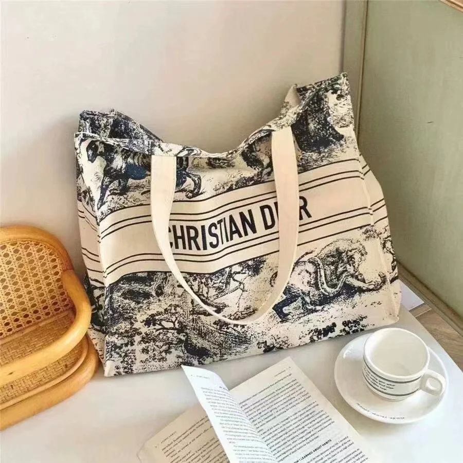 Высококачественная Плотная хлопковая холщовая пляжная сумка для покупок