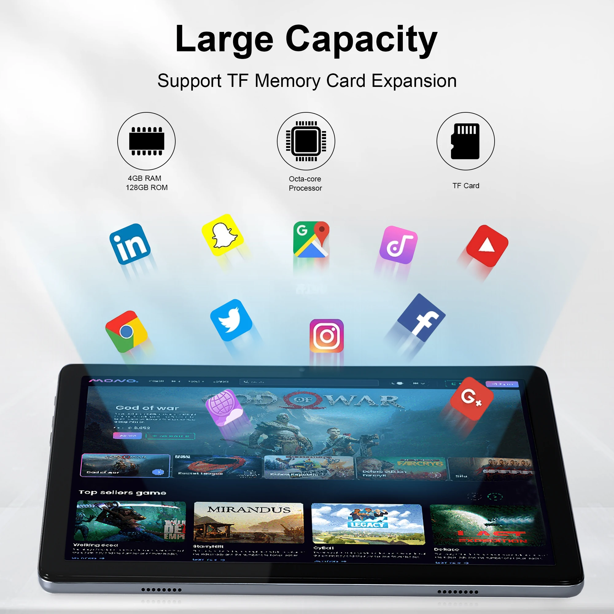 Veidoo 10 inch WIFI 6 Android 13 Octa Core Tablet 8GB RAM 128GB ROM TF 512 Dual Camera 5000 mAh Tablet PC