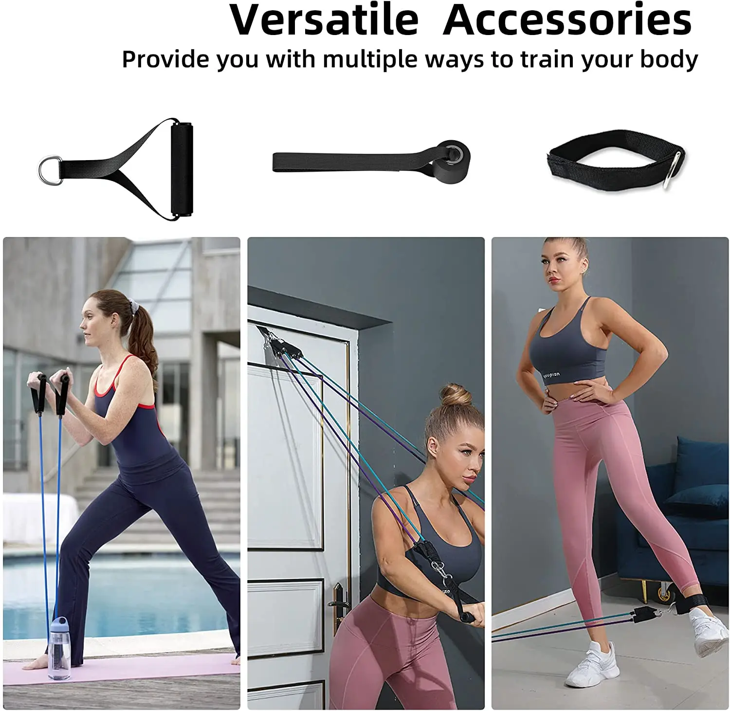 SKYHOPE Workout Fitness Gym Pull Up Set 11 Piece 11 Pcs Resistance Bands Tube yoga band set