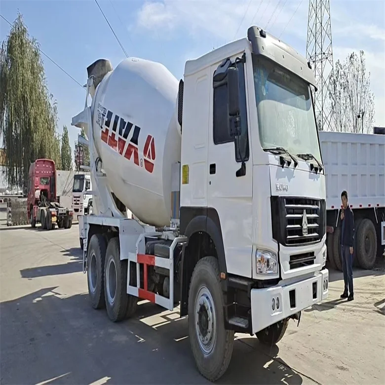 used howo concrete mixer truck 6*4 371hp 375hp in low working hours cheap for sale
