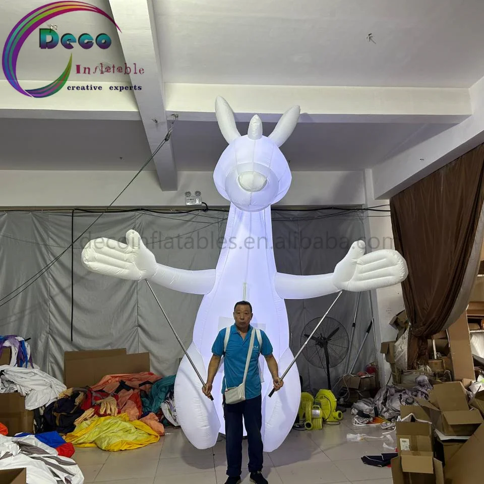 New Design Inflatable Human Back Kangaroo Costume with LED Lights Giant Outdoor Event Model for Parades and Performances