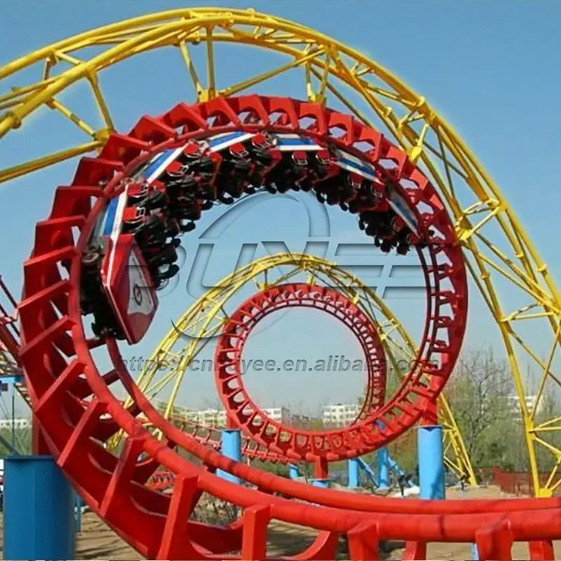 Large overlapping Amusement Park Rides Adult Thrill Zip Line Roller Coaster