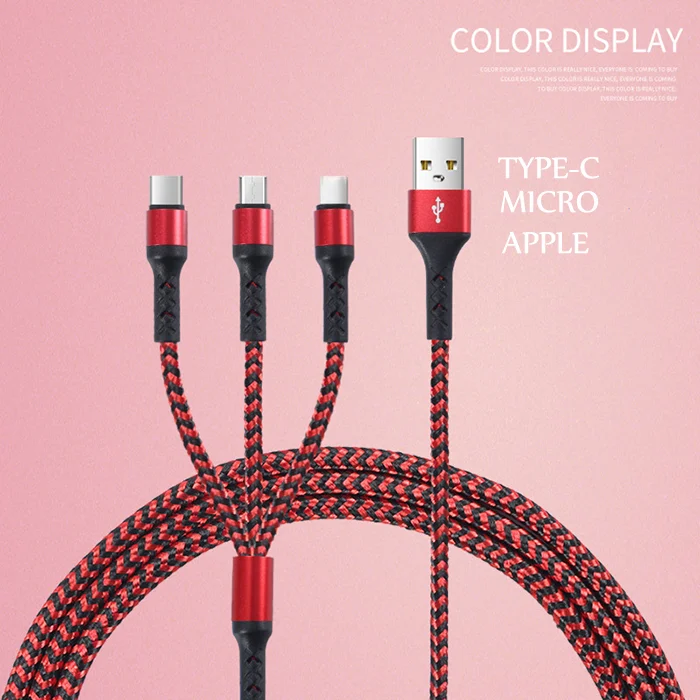Braided Micro USB Cable Sync Data Cable 28AWG 1M 1 2M 1 5M Mobile Phone Black Jacket Gold Red Game Camera Blue Computer Pvc Pin