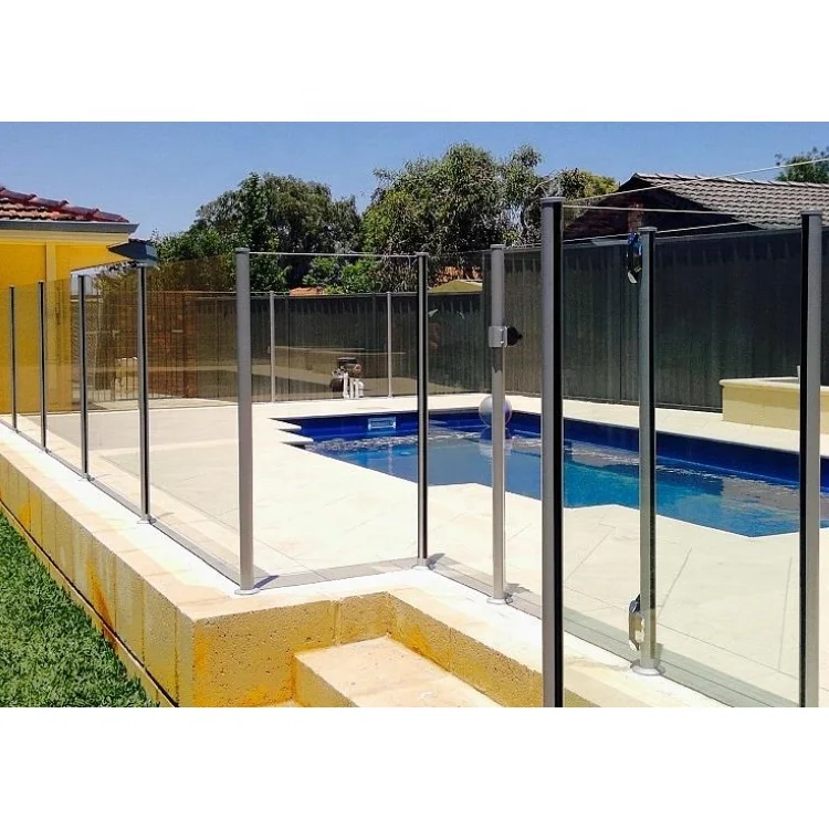 Latest design stainless steel tempered glass railing stair fence double glazed handrails balustrades custom size glass fence