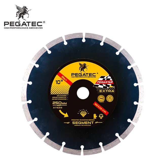 10' 250x22.2x7mm Pegastar Segment diamond cutting blade