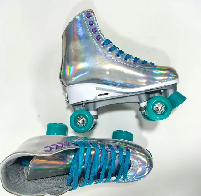 Unisex Adult Four-Wheel Roller Inline Skates Adjustable Double Row with Colorful Flashing Wheels for All Skate Enthusiasts