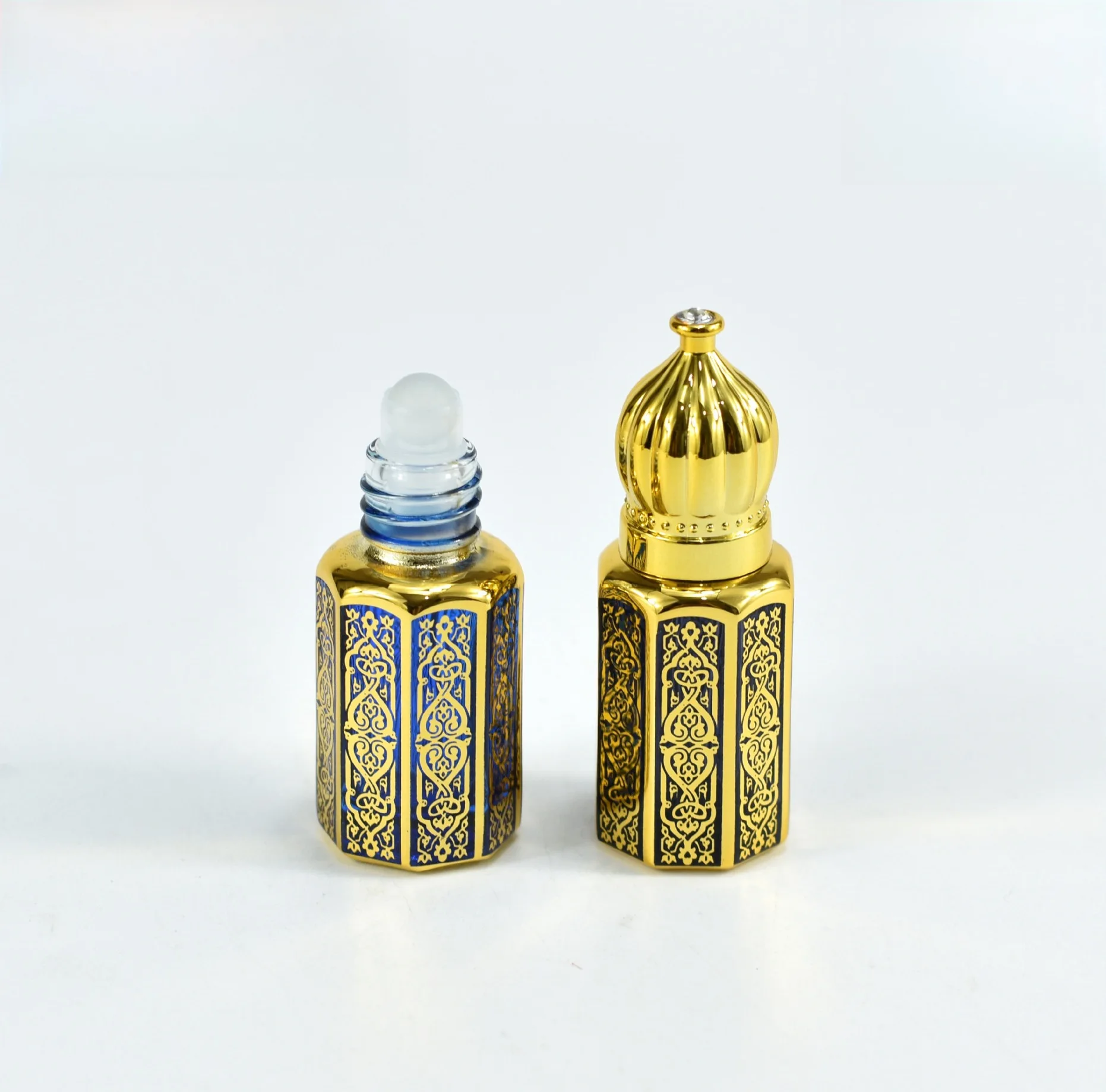 Fancy Design Mini Small Refillable arabic oil perfume bottles empty Attar oil Bottle for Body Massage Oils Serum