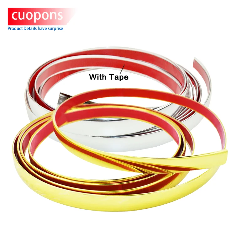 Toco Industrial U Shaped Pvc Melamine Abs Mdf 3d Dual Colour Acrylic Metal Golden Edge Banding Tape For Furniture 2mm 35mm 40mm