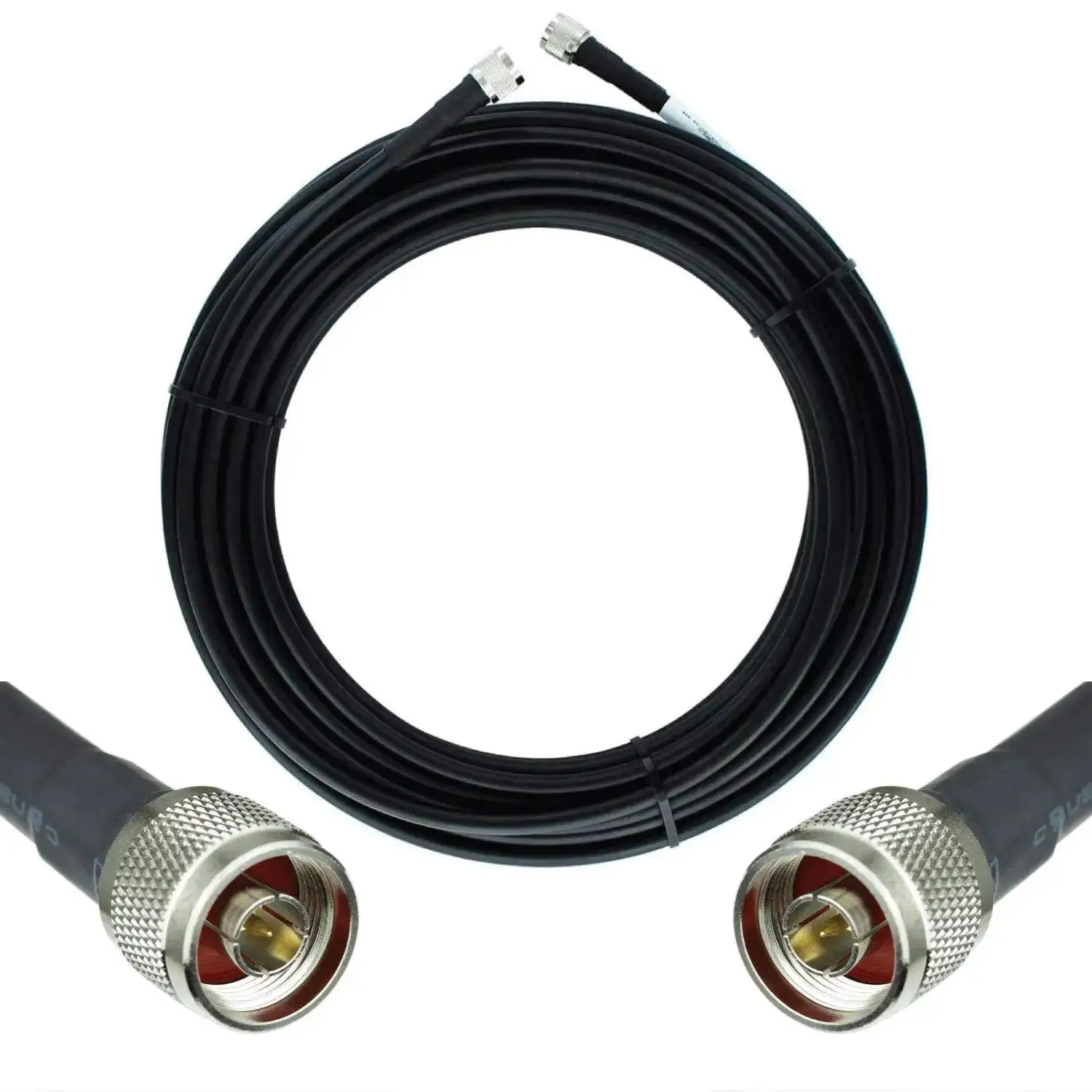 Ultra Low Loss Coax Cable 50ohm - N Male to N Male - 15m Black - for Home and Commercial Signal Booster Installations