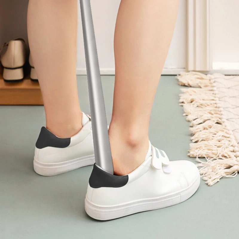 Factory Wholesale Home and Hotel Using Long Handle Metal Shoehorn Travelling Stainless Steel Silver  Shoe Horns