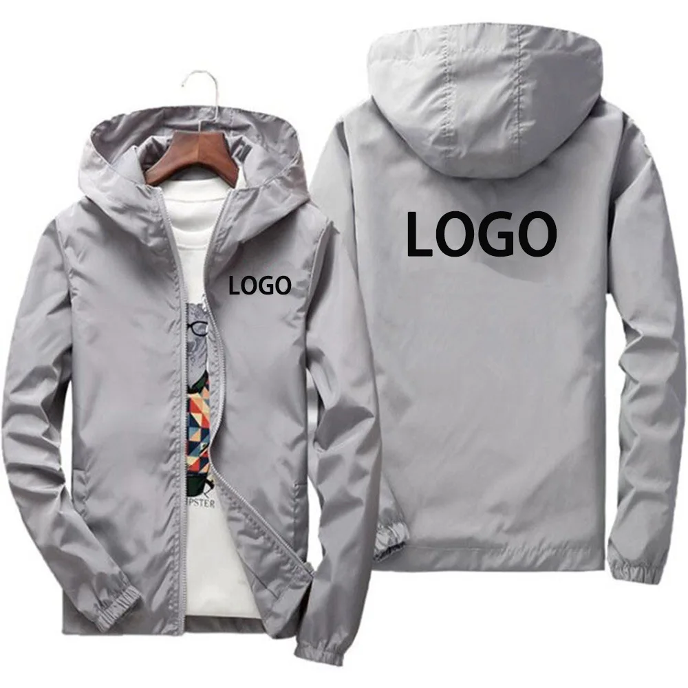 OEM Customized Logo Factory Wholesale Jacket Custom Windbreaker Clothing Black Casual Plain Waterproof Windbreaker Casual Jacket