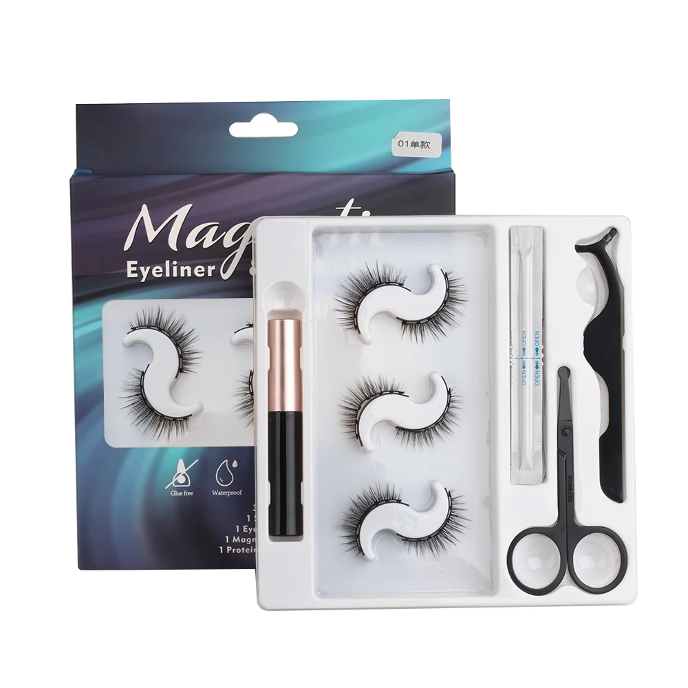 Invisible Magnetic Lashes Elegant Mink 3d Magnetic False Eyelash with 4/5 Magnets Reusabl