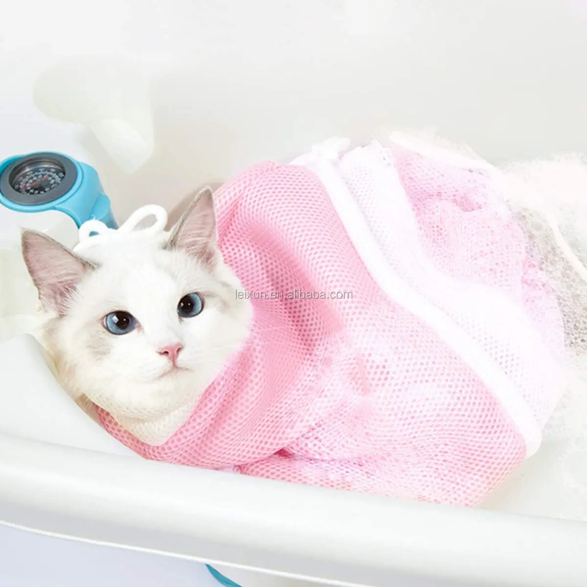 
Multifunctional djustable Breathable Anti-Bite and Anti-Scratch Restraint Bag Cat Washing Shower Bathing Bag with handle 