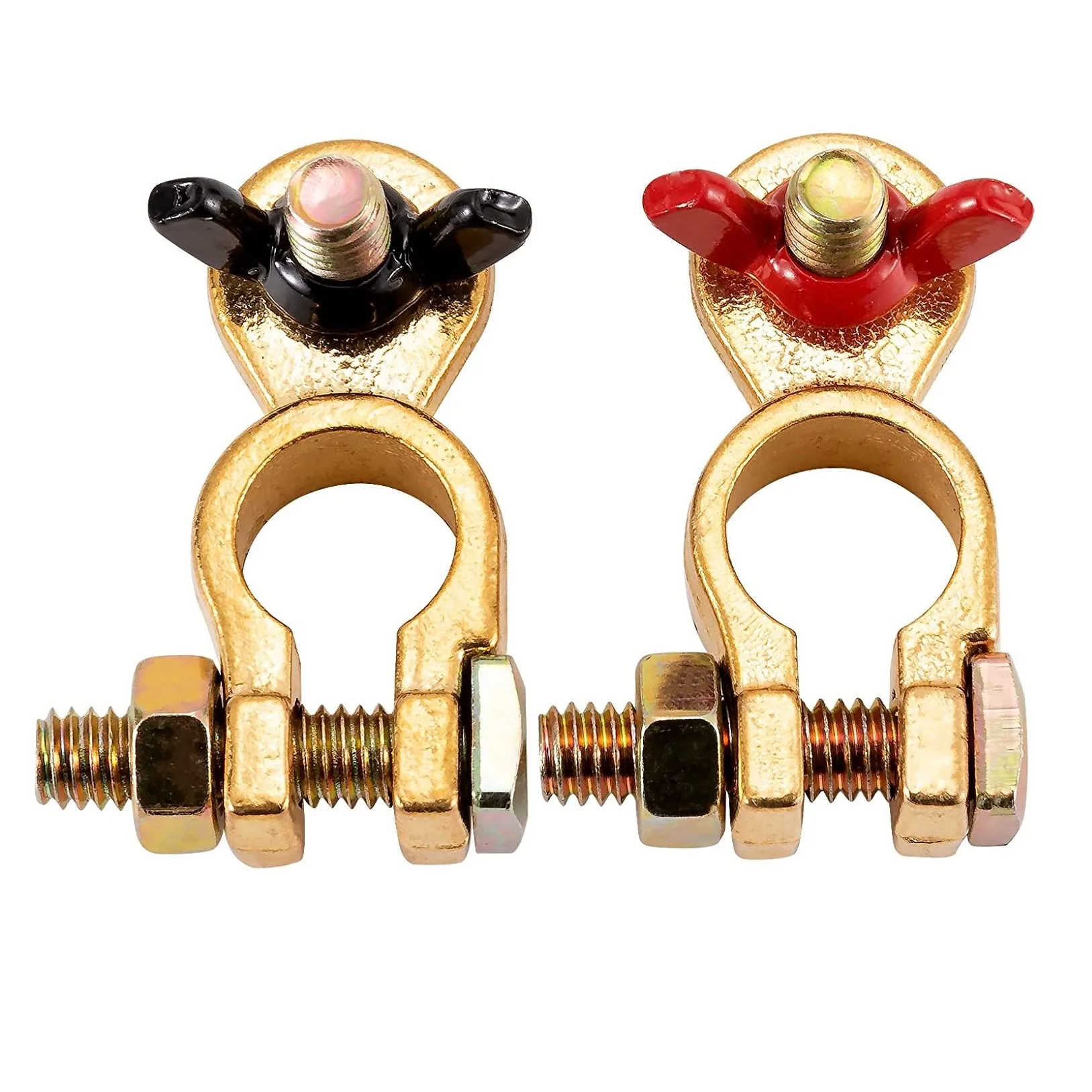 Customized Universal Quick Release 12V/24V Solid Brass Clamps Connectors Car Battery Terminals With Positive And Negative