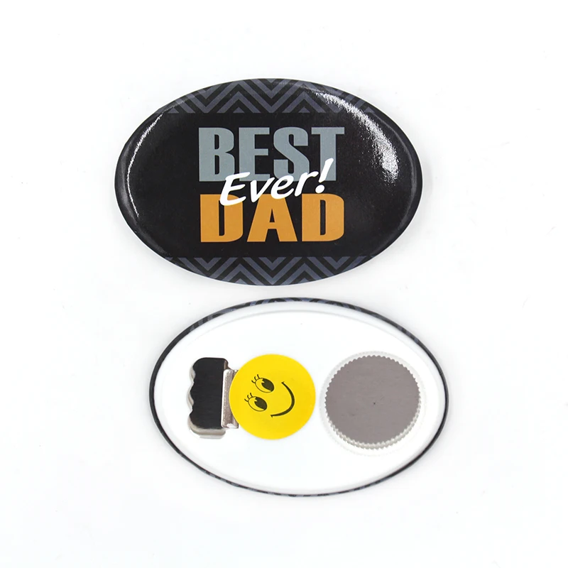 Cheap small kitchen promotion gifts oval shape magnet tin bottle opener with plastic bottom