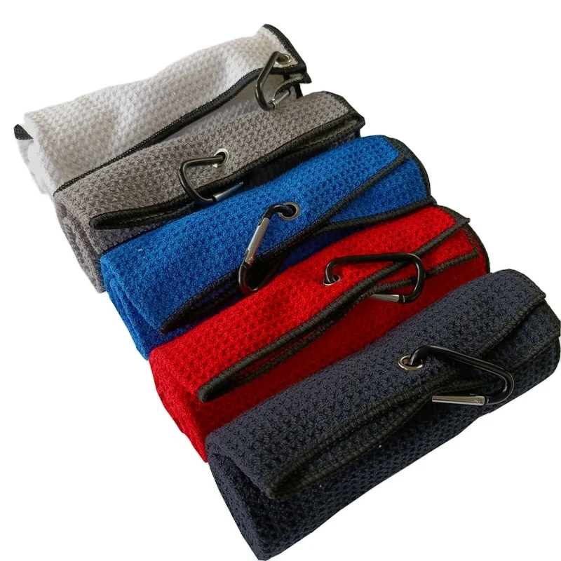 Top Rated New Design Multi-function Golf Towels Custom Logo Microfiber Waffle Golf Towels