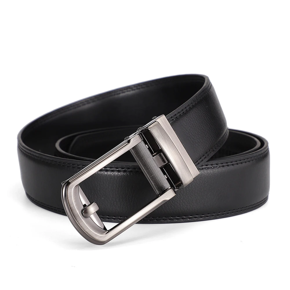 Wholesale Factory Custom New Style Business Genuine Leather Logo Design Automatic Buckle Belt Men