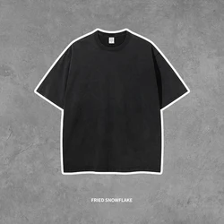 Custom design t shirt clothing 220g plain street simple heavy 100% cotton t shirt unisex