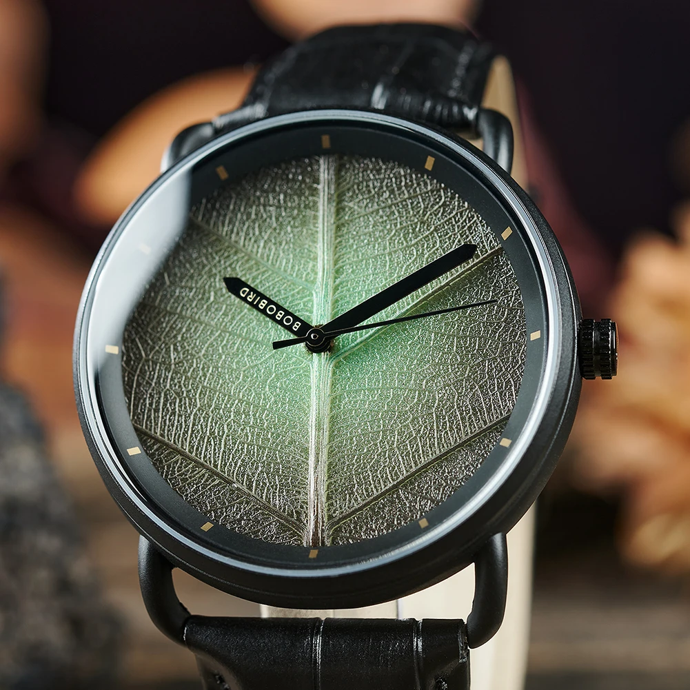 Art Design Unique design Eco-Friendly Design Tree Leaf low moq Dropshipping Classic Wholesale Quartz wood watch