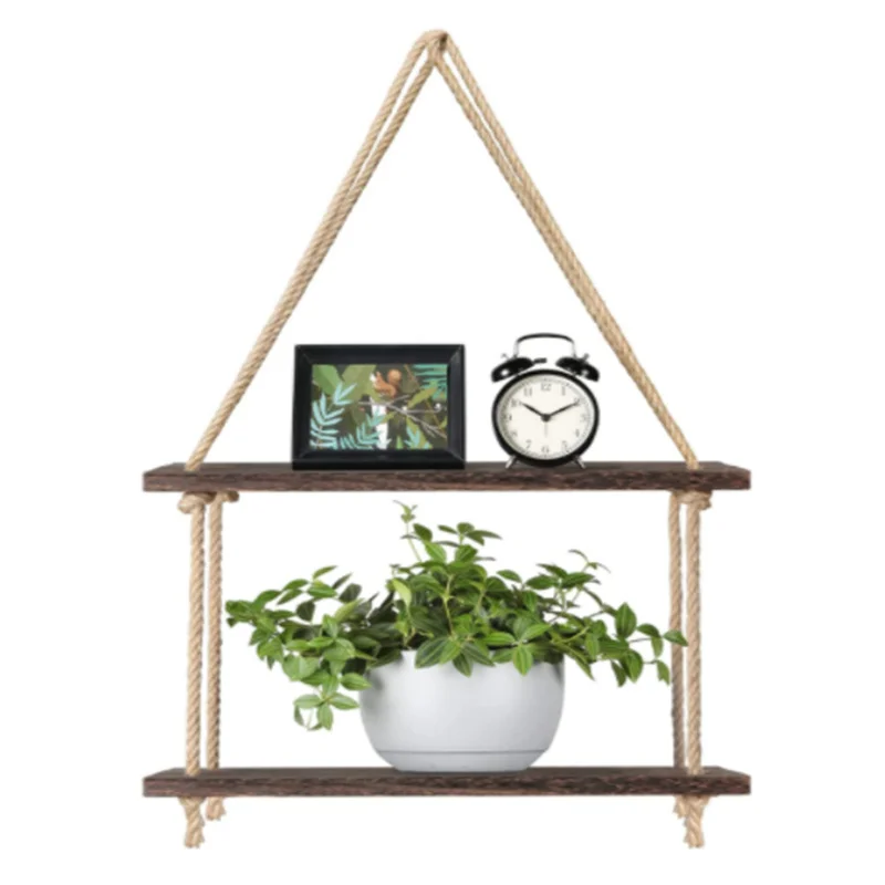 Customized Home Decoration Plants Photos Display Rustic Wall Hanging Shelves