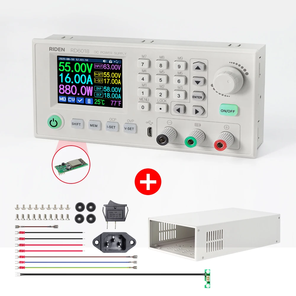 RD RD6018W USB WiFi DC - DC Voltage current Step-down adjustable Power Supply with S800 case not assembled