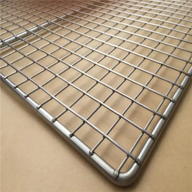 Square BBQ Grill Net Stainless Steel Wire Mesh Net Grill Grid Barbecue Mesh Mat for Baking Smoking Charcoal Grilling Roasting