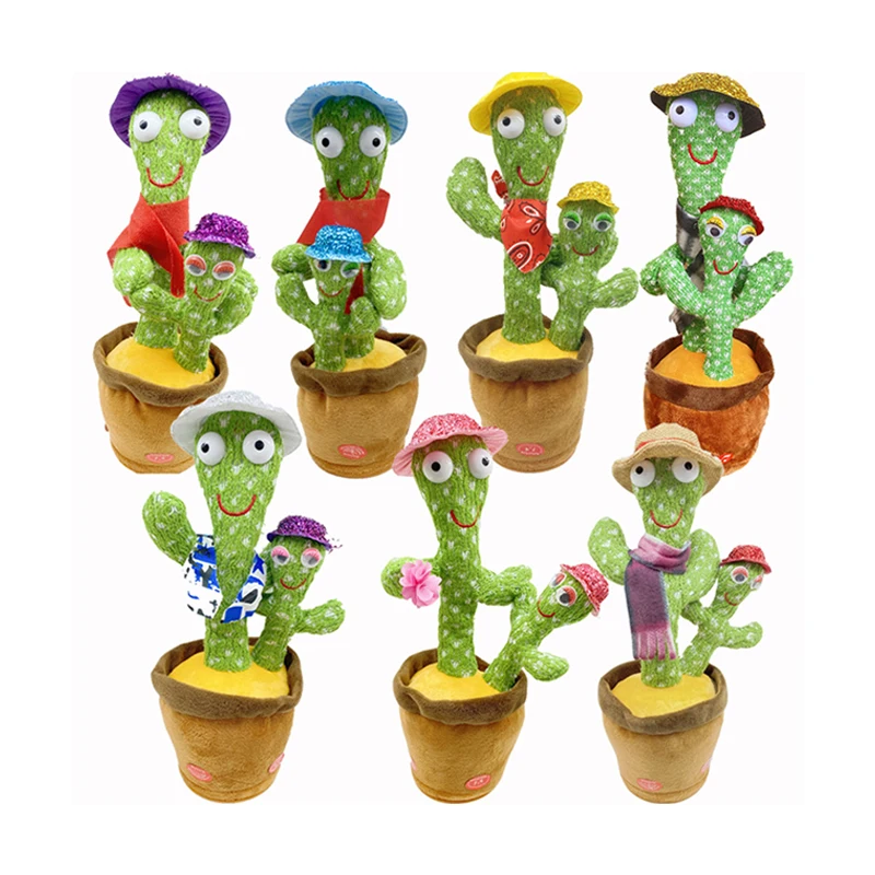 Stuffed Toys Cactus with Music pbooo dancing cactus pcb Plush Toy usb Cactus Toy