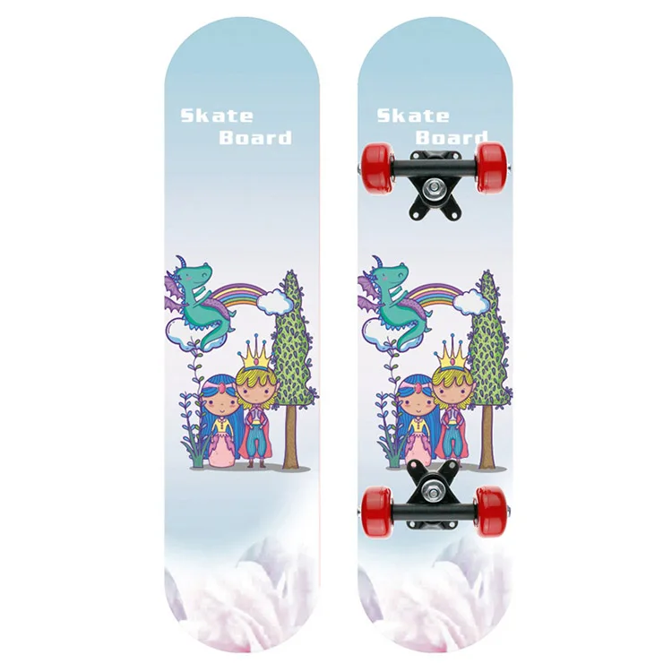 
Multicolor China wood 60cm double kick skateboard for teenager 