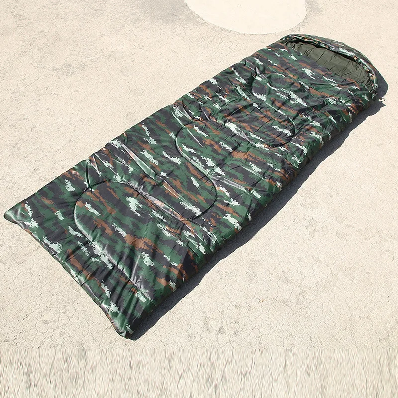 Four seasons can use camouflage sleeping bag outdoor mountaineering camping single envelope waterproof sleeping bag