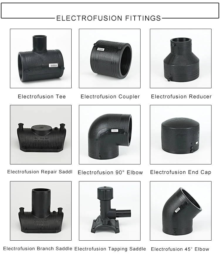 DN90 pe100 pipe fitting pe electrofusion hdpe electrofusion 45 degree elbow