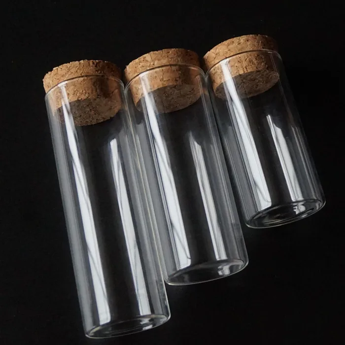 Customized All Sizes Of Borosilicate Flat Bottom Glass Test Tube With Cork Stoppers