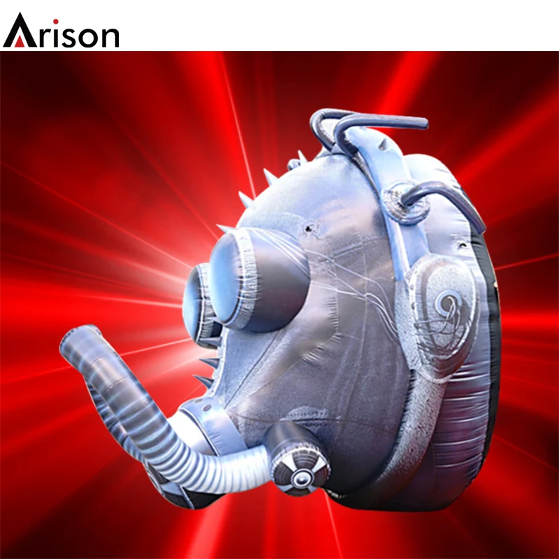 Halloween theme OEM custom huge oxford cloth inflatable gas mask for inflatable cartoon model