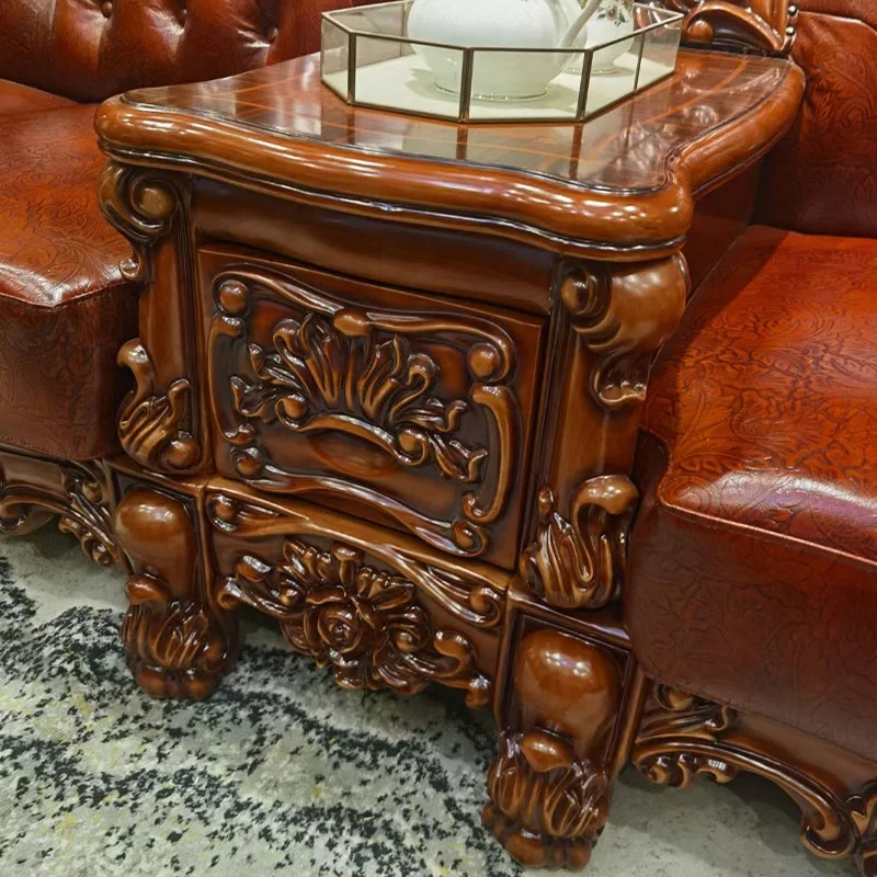 Classic luxury wood carving living room furniture set, High quality wooden hand carved royal furniture