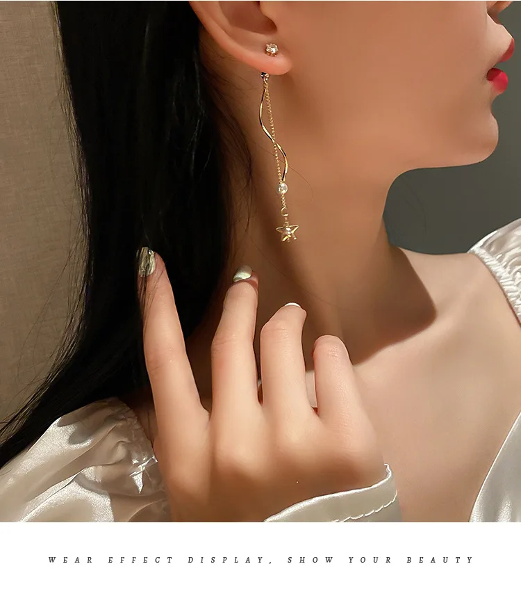 fashion spiral cz earrings star jewellery wholesale