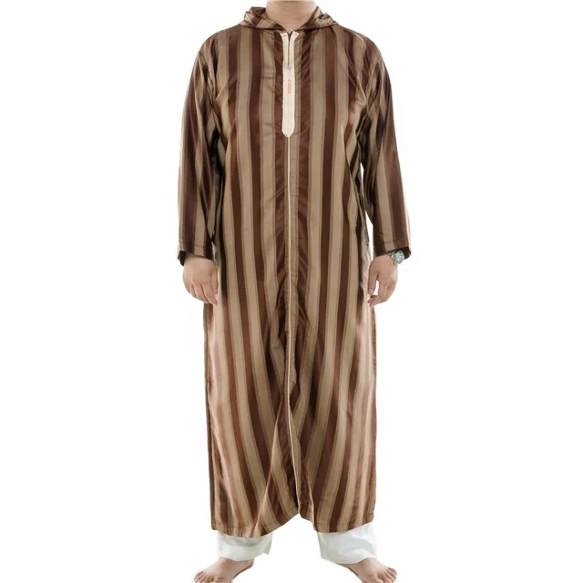 Factory Islamic Clothing Islamic Robe Boubou Jubbah  Muslim Men Abaya Thobe / Thawb Winter Wear with hat