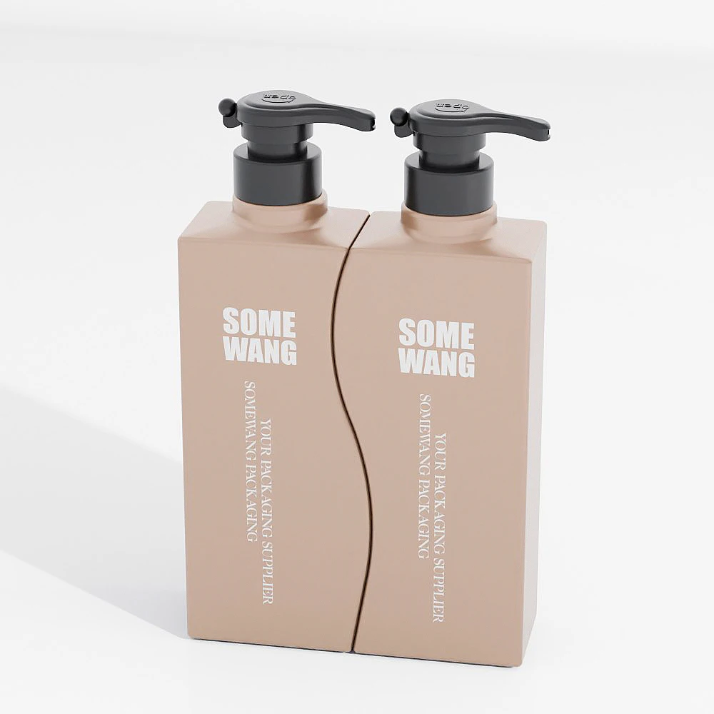 High Quality PET Empty Plastic Square Combination Bottle Cosmetic Container for Personal Care Packaging