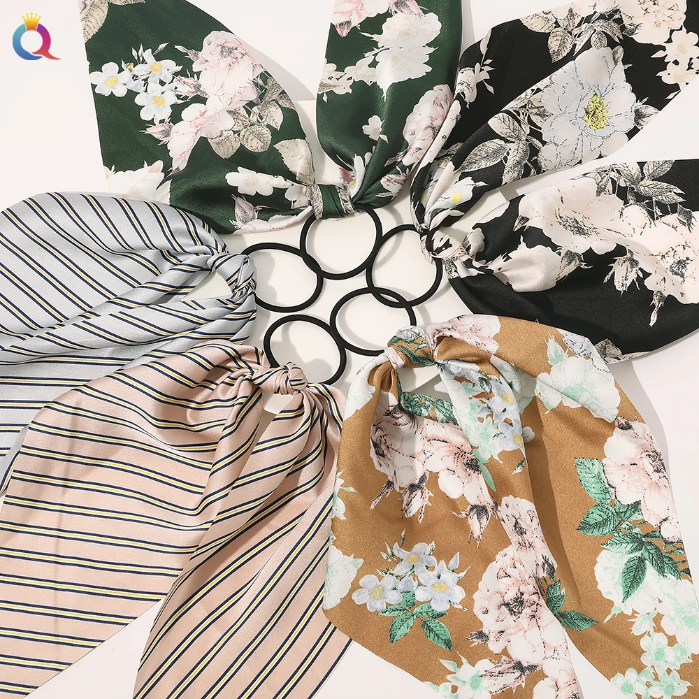 2021 г. высокое количество новый дизайн длинный шарф низкая цена женские шелковые треугольные резинки для волос