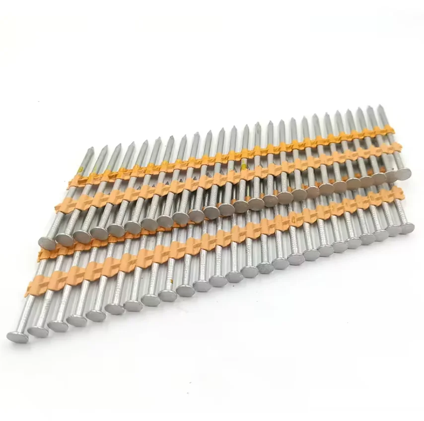 Galvanized 34 Degree D-head Plastic Paper Strip Frame Nails