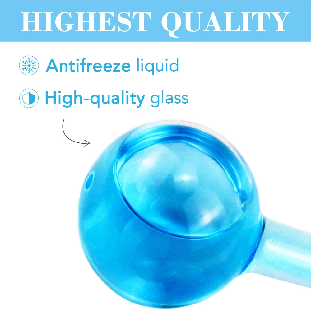 
Beauty Pink Glitter Blue Facial Massage Tools Private Label Ice Cooling Ice Eye Pink Ice Magic Globes For Face and Neck 