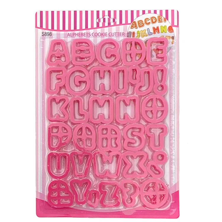 34pcs/set Large Alphabet Cake Molds Figure Plastic Letter Fondant Mold Cookie Cutter Number Cake Mould Baking Decorating Tools