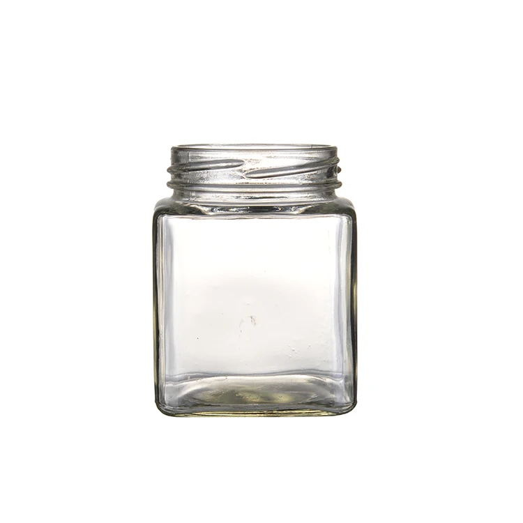 food grade 50ml 80ml 100ml 150ml 200ml 280ml 380ml Food Storage Glass Bottle Square Honey Jam Glass Jars