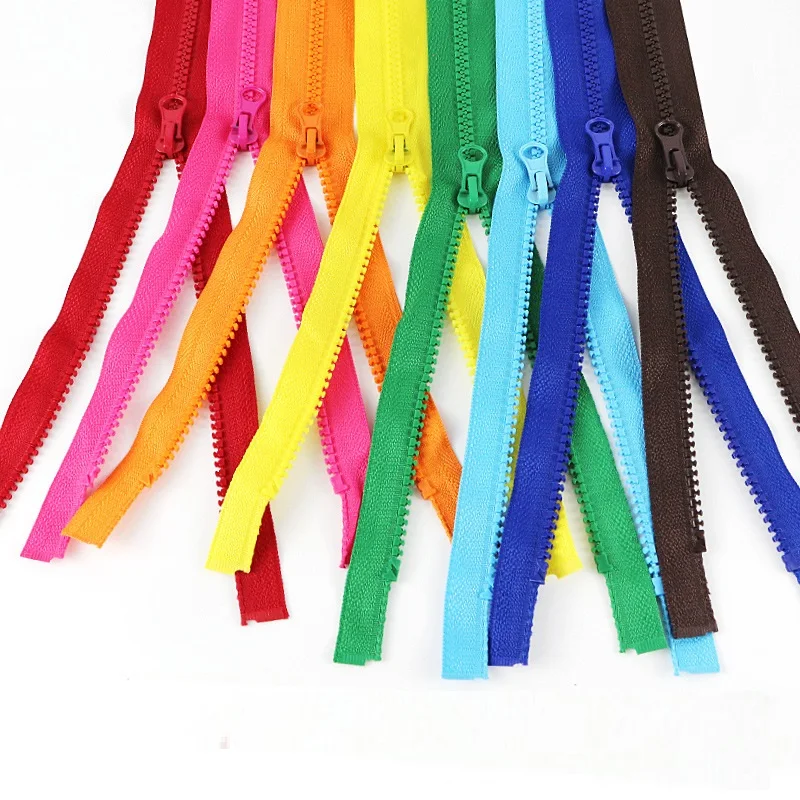 High Quality No.5 resin open-end jacket Plastic zippers for sewing Self-looking Resin Zippers for Garment Various Colors/Lengths