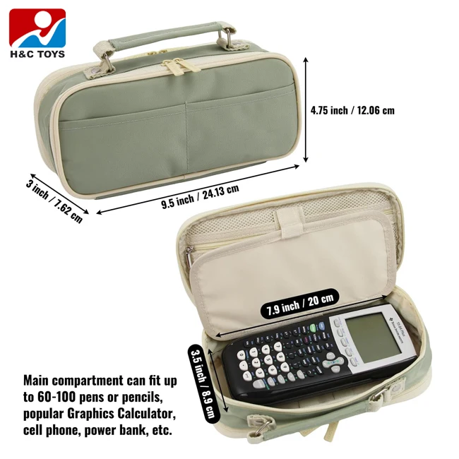 Portable pencil case large capacity minimalist stationery box multi-layer student pencil cases & bags