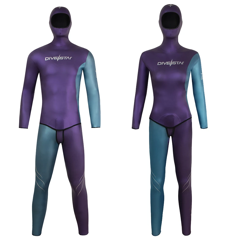 DIVESTAR New design Two-piece 3mm Neoprene Color Combination Style Super Stretchy Yamamoto Glide skin Freediving Wetsuit