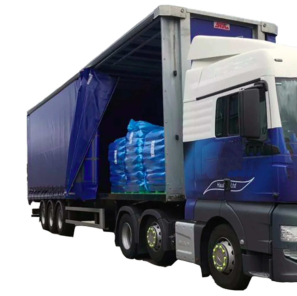 Printed blackout curtains Truck canvas heavy duty 650gsm Blue tarpaulin 1000d*1000D 18*18 fireproof & waterproof