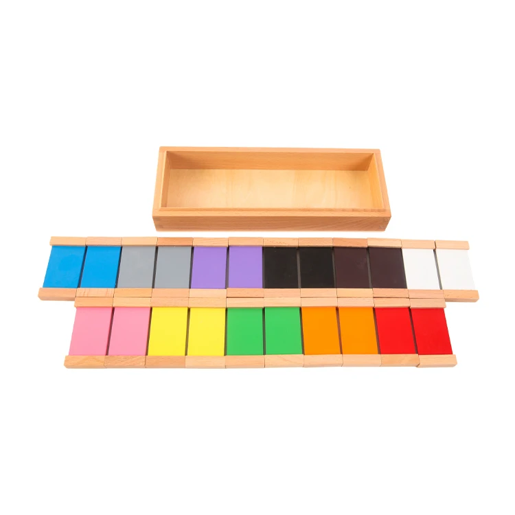 Baby Wooden Educational Teaching Aids Sensorial Material Toys  Beech Wood Learning Montessori Color Tablets of Kids Box Set